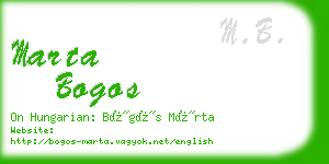 marta bogos business card